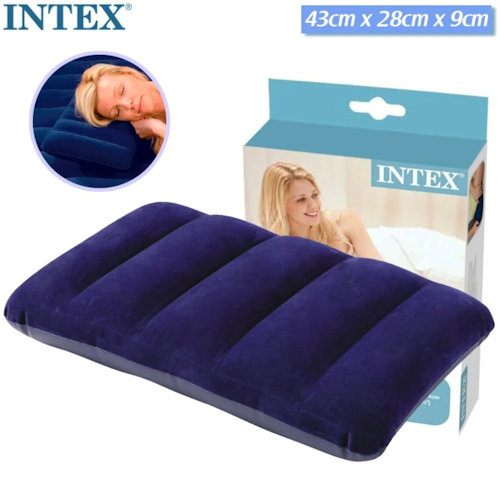 CUSCINO GONFIABILE FLOCCATO BLU cm.43x28 INTEX 68672