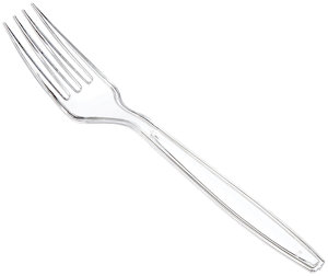 POSATE IN PLASTICA FORCHETTA RIUTILIZZABILE CRISTAL TRASPARENTE CONF.20PZ. ALMAR