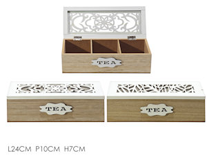 PORTATISANE CON 6 SCOMPARTI CM.24x10xH.7 IN LEGNO TEA 747925 GENERAL