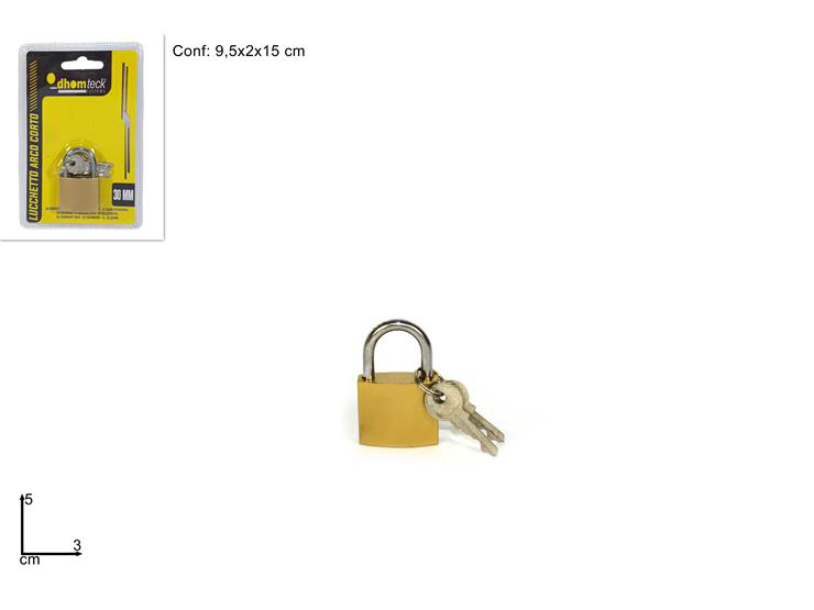 FERRAMENTA LUCCHETTO CM.3x5 ARCO CORTO IN BLISTER DUESSE