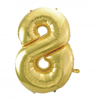 PALLONCINO MYLAR CHAMPAGNE NUMERO 8 CM.102 D.40