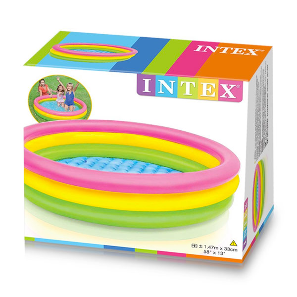 PISCINA GONFIABILE 3 ANELLI TONDA CM.147x33 FONDO GONFIABILE INTEX 57422