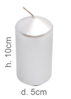 CANDELA CERO LISCIA PILLAR CM.D.5xH.10 BIANCA PERLATA 4446 SWEEPING