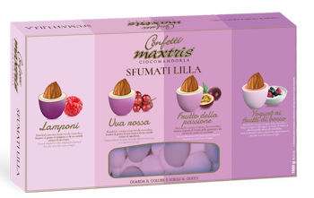 CONFETTI MAXTRIS CIOCOMANDORLA SFUMATI 1KG.LILLA 2 TONALITA' MANDORLA RICOPERTA