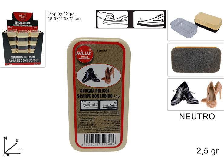 SCARPE SOLO LUCIDASCARPE SPUGNA CON DISPENCER NEUTRO DUESSE