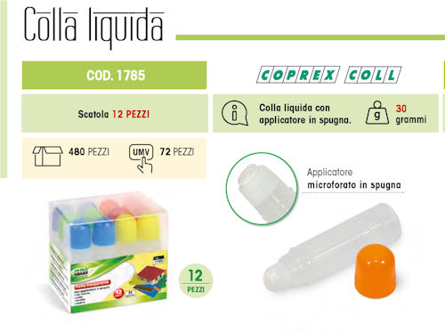 COLLA LIQUIDA LEBEZ IN TUBETTO 30gr. CON SPUGNETTA PEZZI 12
