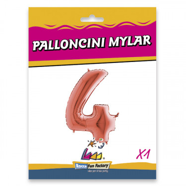 PALLONCINO MYLAR ROSE GOLD NUMERO 4 CM.102 D.40