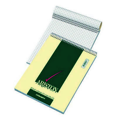 BLOCCO NOTES QUADRETTO 5mm. A4 CM.21x29.5 CON SPIRALE ARISTON pezzi 10
