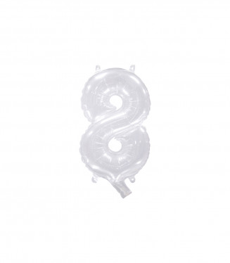 PALLONCINO MYLAR  cm.36 NUMERO TRASPARENTE 8