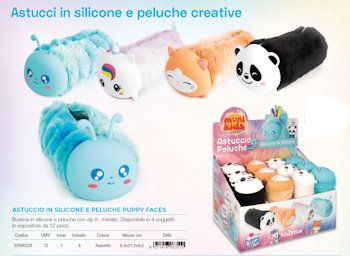 BUSTINA 1 ZIP TOMBOLINO ANIMALETTO IN PELUCHE E SILICONE 32NIK228 NIKOFFICE