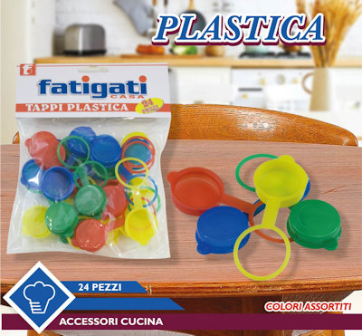TAPPO IN PLASTICA PER BOTTIGLIA CONF. 24PZ. FATIGATI