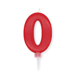 CANDELINA CERA PLUMP CM.10 ROSSA N. 0 BIGPARTY
