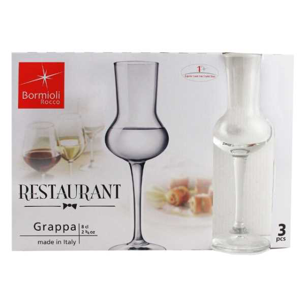 BICCHIERE GRAPPA SET. 3PZ.VETRO SERIE RESTAURANT CAL GRAPPA II BORMIOLI
