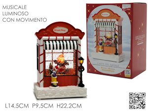 CARILLON AMBIENTE NATALIZIO LUCI E MOVIMENTO CERAMICA CM.H.14xH.22 460228 GENERA