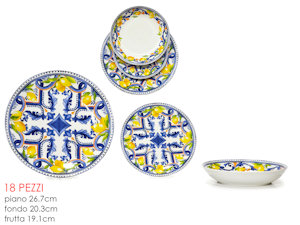PIATTO SERVIZIO DA TAVOLA 18PZ. DECORO LIMONI 524261 GENERAL