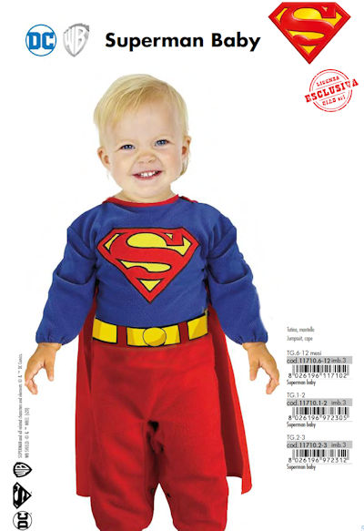 COSTUME PERSONAGGIO SUPERMAN BABY TAGLIA 6/12 MESI