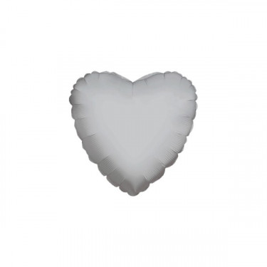 PALLONCINO MYLAR SAGOMA CUORE MONOCOLORE ARGENTO 4 POLLICI