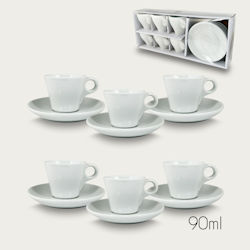 CAFFE' TAZZINE SET 6 PZ. CON PIATTINI BIANCHE 956139 ARCA