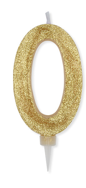 CANDELINA MAX CERA SWEETY CM.15 GLITTER ORO N. 0 BIGPARTY
