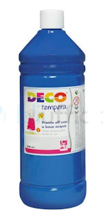 TEMPERA LIQUIDA FLACONE DA 500ML. BLU CYAN DECO CWR
