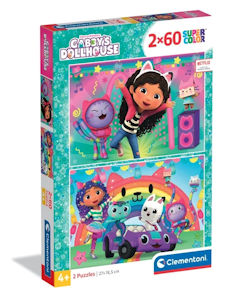 PUZZLE 2x60 GABBY'S DOLLHOUSE SUPERCOLOR 24819 CLEMENTONI