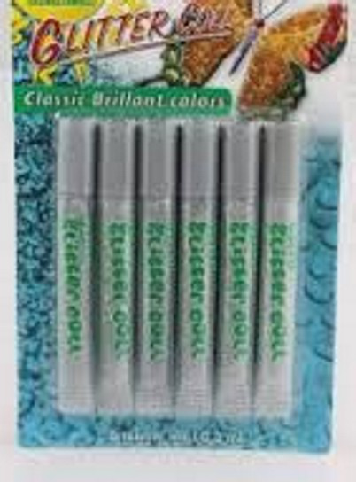 PORPORINA CON COLLA GLITTER  10ML. CONF. 6PZ. ARGENTO NIKOFFICE