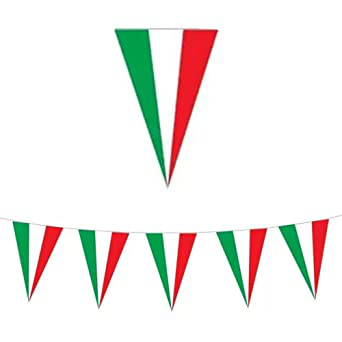 FESTONE BANDIERINE IN PLASTICA 10 METRI TRICOLORE