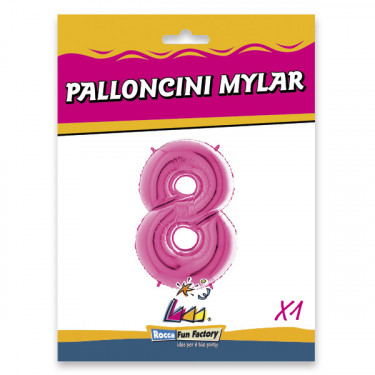 PALLONCINO MYLAR FUXIA NUMERO 8 CM.102 D.40