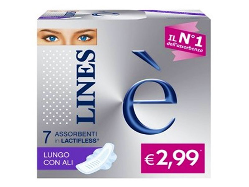ASSORBENTI LINES E' LUNGO CON ALI CONF.7PZ.