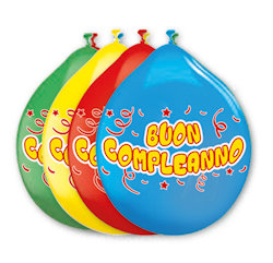 FESTA BUON COMPLEANNO ROSA PALLONCINI 10 POLLICI  CM.26 CONF.20PZ. VAL.SOP.BIGPY