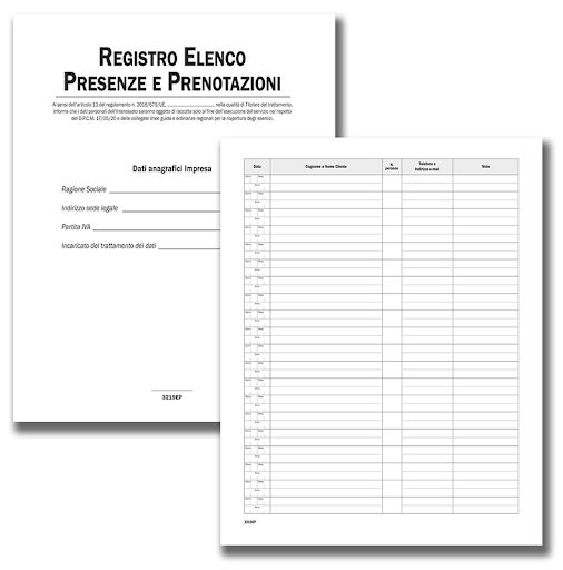 ALBERGO REGISTRO ELENCO PRESENZE E PRENOTAZIONI 24 PAGINE