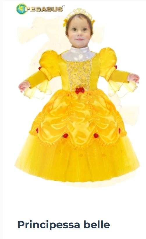 COSTUME BABY 12/24 MESI PRINCIPESSA BELLE DI PEGASUS 2111