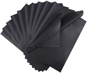 CARTA VELINA IN FOGLI CONFEZIONE 24FF CM.50x76 DA 20GR. NERO