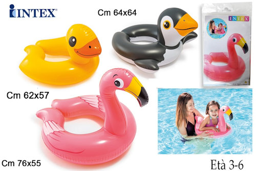 SALVAGENTE BAMBINO GENERICO CM.64 ANIMALI CON TESTA INTEX 59220