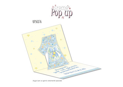 BIGLIETTI 1° COMPLEANNO POP UP CM.15x15 BLU NO.6876 PEZZI 6
