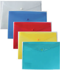 BUSTA IN PPL CON BOTTONE TRASPARENTE A7 COLORI ASSORTITI CM.14x10 CONF.5PZ. NIKO