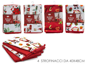 CUCINA SOLO STROFINACCI SET 4PZ. DECORI NATALIZI CM.40x48 595652 GENERAL