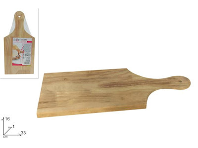 TAGLIERE IN LEGNO RETTANGOLARE CON MANICO CM.16x33 DUESSE