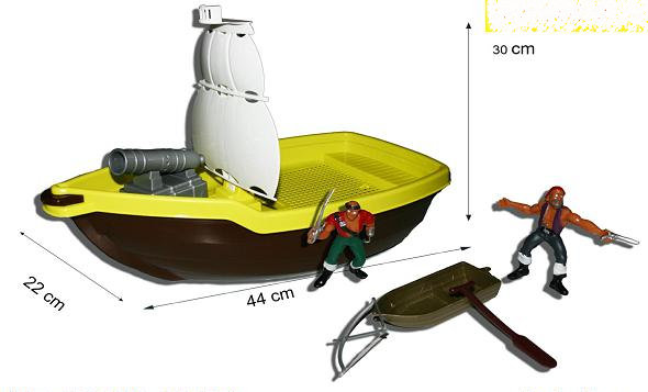 NATANTE IN PLASTICA GALEONE DEI PIRATI CM.44 IN RETINA 11471 APEL
