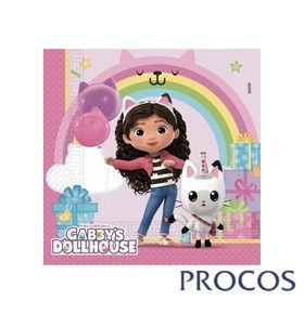 GABBY'S DOLLHOUSE TOVAGLIOLI IN CARTA CM.33x33 CONF.20PZ.
