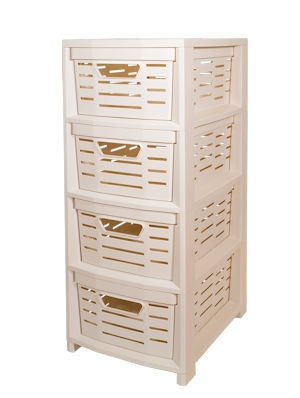 CARRELLO IN PLASTICA UNIKO 4 CASSETTI CM.36x28x67 BIANCO BELLI E FORTI