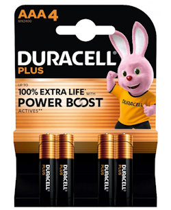 BATTERIA DURACELL PLUS MINI STILO AAA POWER BOOST CONF. 4PZ. ART.2400