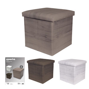 POUF CONTENITORE QUADRATO WOODY MONOCOLORE CM.38x38x38 KASAVIVA