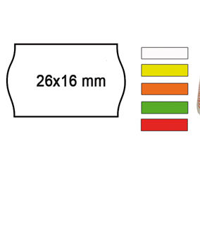 PREZZATRICE SOLO ROTOLI 26X16 FLUO GIALLO NIKOFFICE PEZZI 10