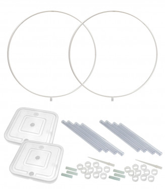 ATTREZZATURA KIT 2 CERCHI IN PLASTICA DA 50 A 70cm. BASE INCLUSA