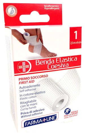 MEDICAZIONE CEROTTI BENDA ELASTICA COESIVA CM.6x2.5MT. FARMALINE