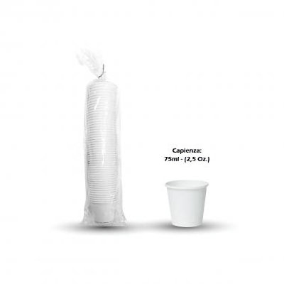 BICCHIERE IN CARTA 75ML. BIANCO CONF.50PZ. LULU'