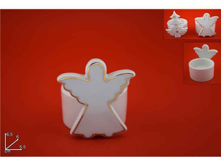 CANDELA SOLO PORTACANDELA TEALIGHT IN CERAMICA ANGIOLETTO CM.10x6 DUESSE