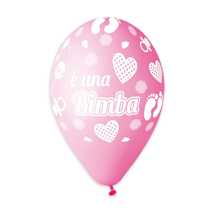 FESTA E' UNA BIMBA PALLONCINI ALL AROUND 12 POLLICI CM.30 CONF. DA 50PZ. DIMAV