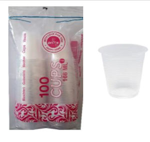 BICCHIERE IN PLASTICA TRASPARENTE 166cc. CONF.100PZ. ALMAR